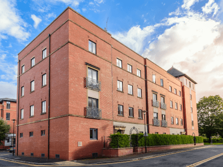 Brick apartment building 